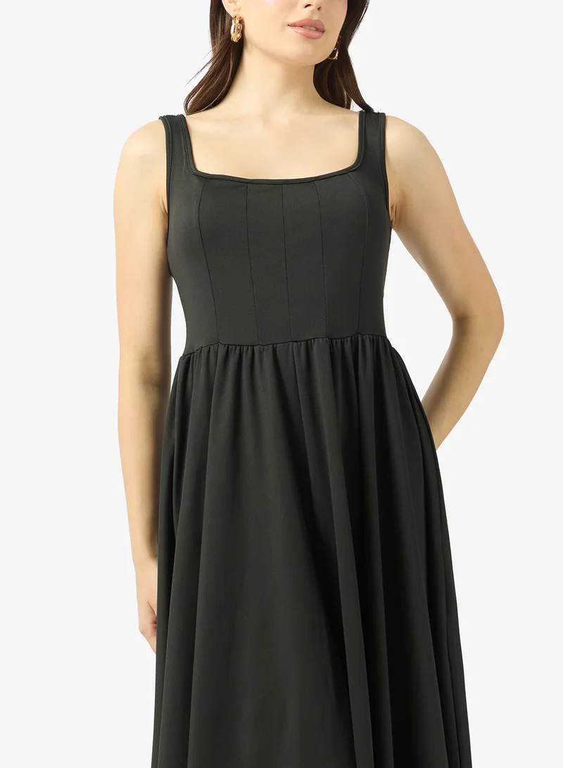 Ginger Square Neck Corset Bodice Princess Cut Dress